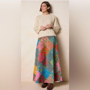NATURAL LIFE Colorful Patchwork A-Line Skirt